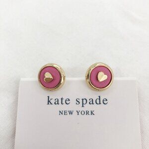 Kate Spade Heartful Crushed Watermelon Gold Stud Earrings